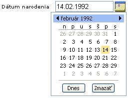 Obrzok formulra PxJSDatePicker